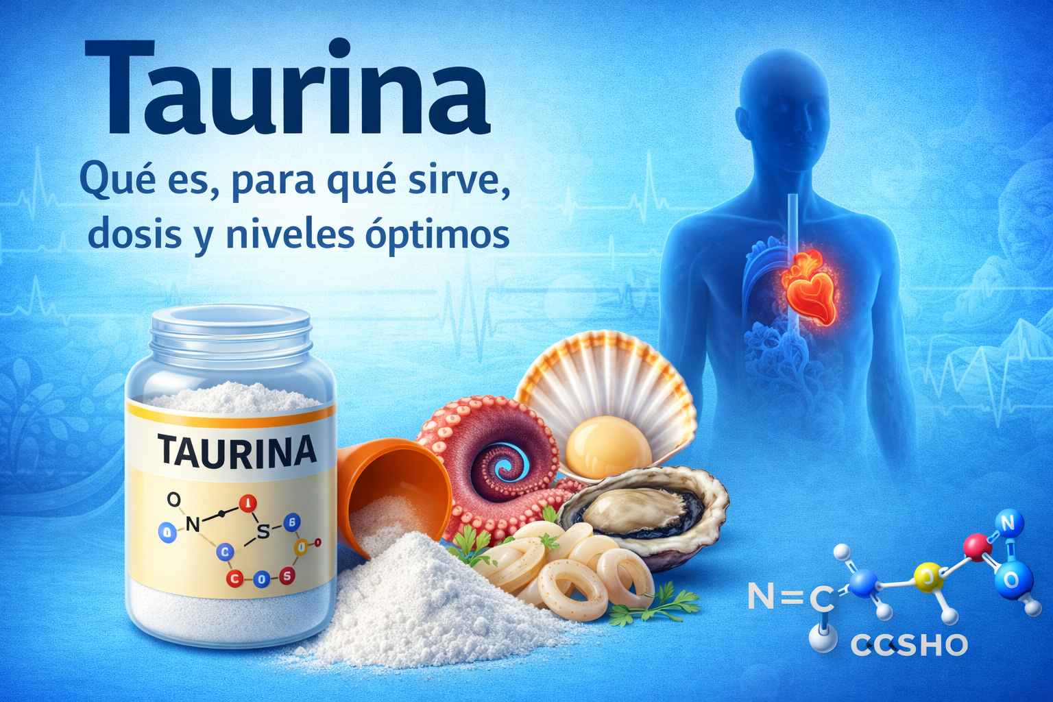Taurina: qué es, para qué sirve, dosis y niveles óptimos